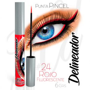 Delineador PUNTA PINCEL 24 Rojo Fluorescente